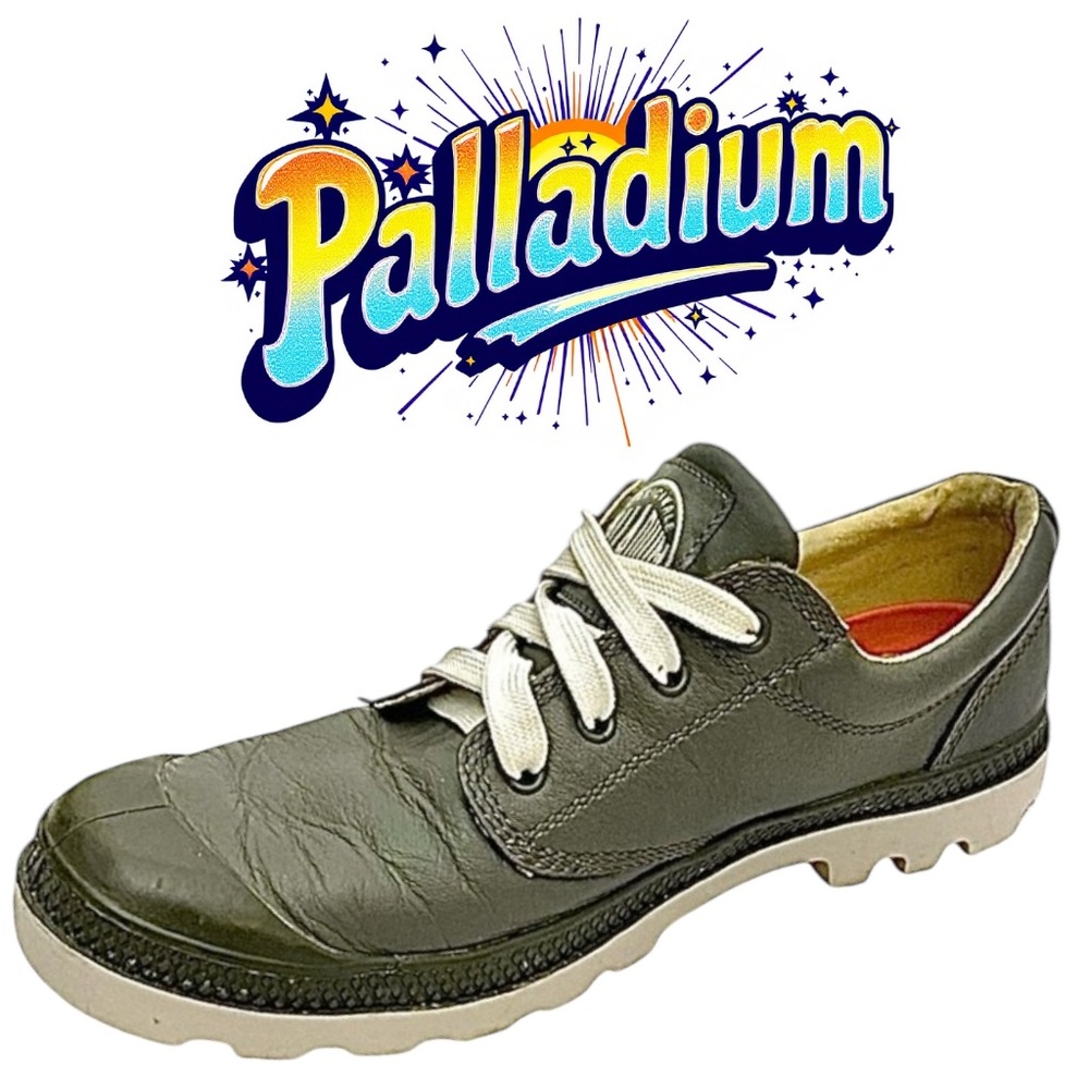 Palladium Pampa Men’s Gray Leather Oxford Lace-Up Shoes Size 11 M Casual